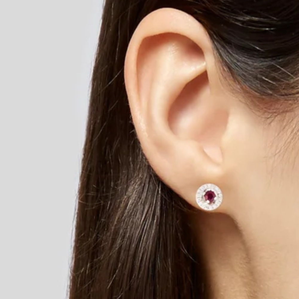 Authentic 14K Ruby & Diamond Earrings